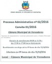Aviso de Suspensão e Reinicio de Licitação - Convite 01/2016 Aviso de Suspensão e Reinicio de Licitação - Convite 01/2016